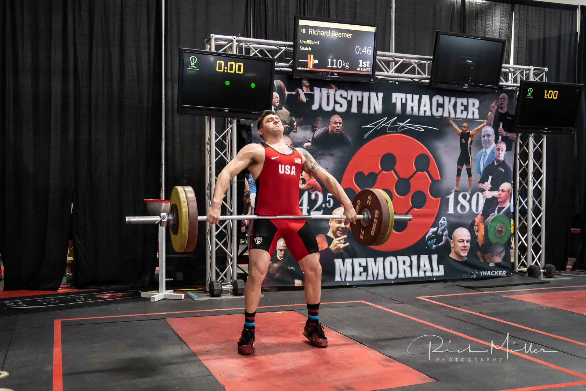 Richard competing at a weightlifting meet